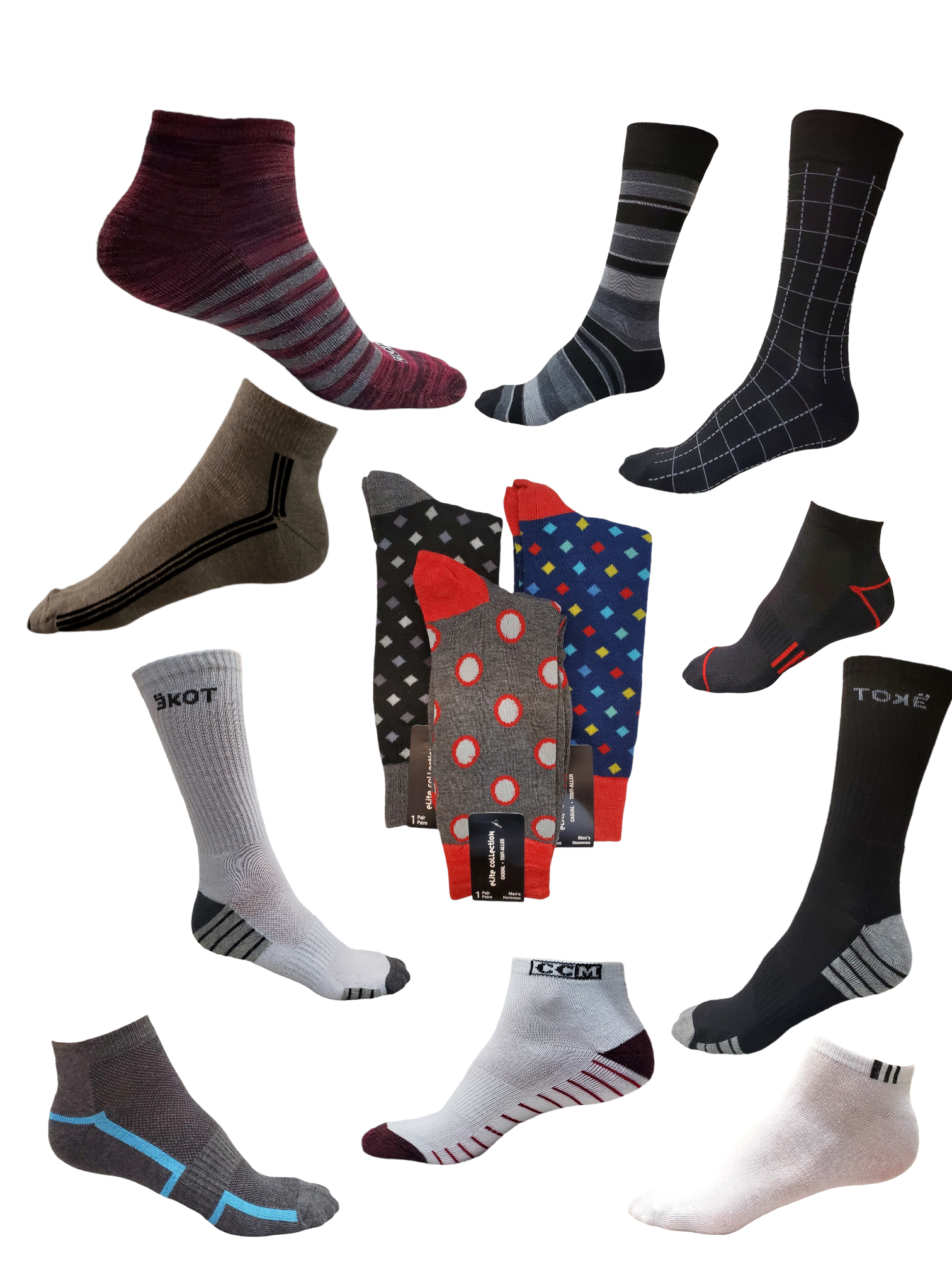  DOKUTOKU 4-Pairs Men's Athletic Ankle Socks Size 6-13